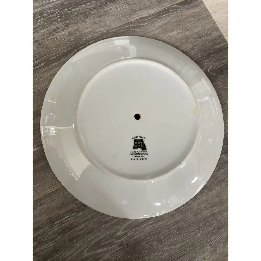 Pottery Barn Christmas Winter Village 3 Tier Tidbit Server Tray Cake Stand